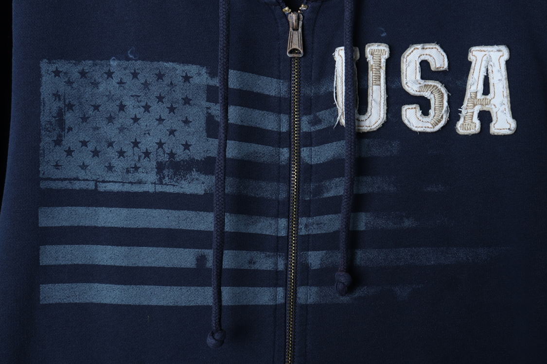 (L-XL) 올드네이비 후드집업 성조기 네이비 Y2K--4