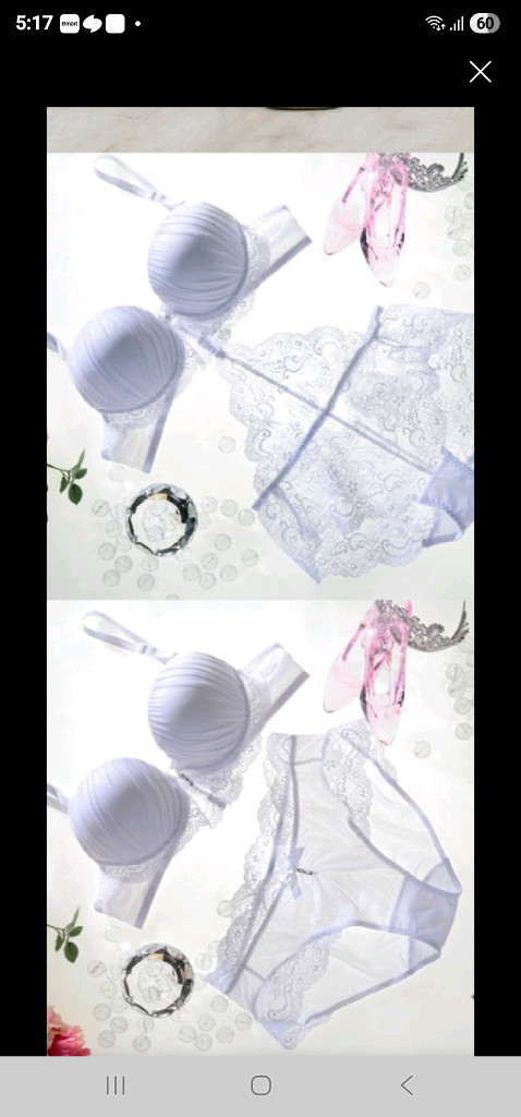 화이트 웨딩 브래지어 75B 레이스 팬티 90S 2종 세트 이미지