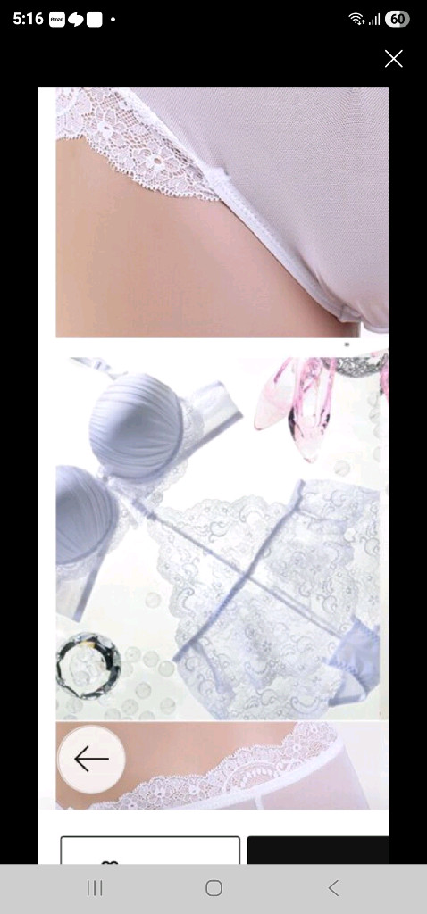 화이트 웨딩 브래지어 75B 레이스 팬티 90S 2종 세트 이미지