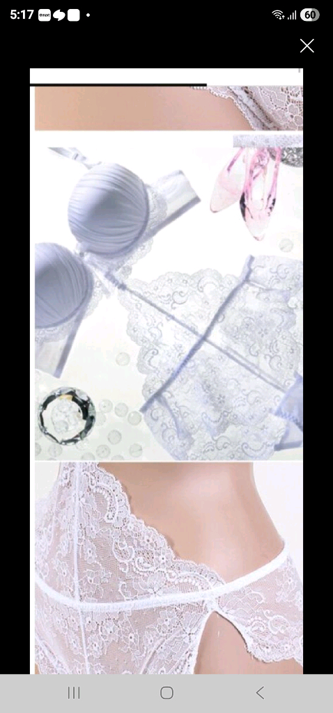 화이트 웨딩 브래지어 75B 레이스 팬티 90S 2종 세트 이미지