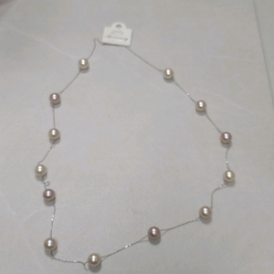 피치 진주 목걸이