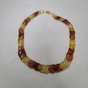 합성호박 원석목걸이