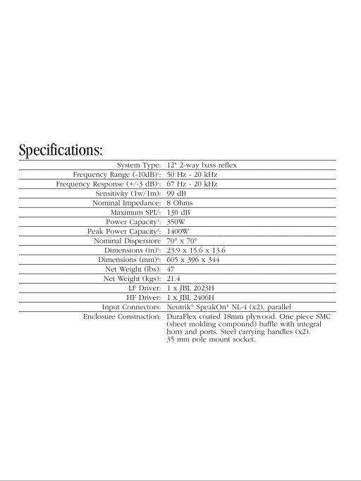 Jbl mp412 스피커 1통 350w--4