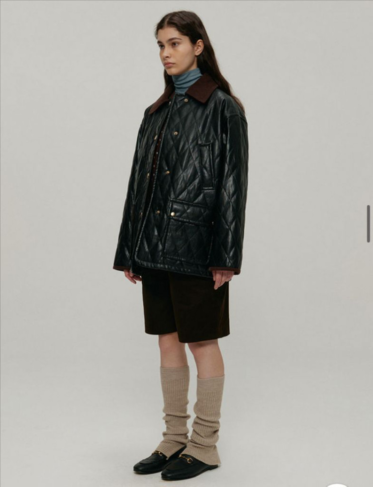 차정원 패딩 앳코너 페이크 레더 퀼팅 캐주얼 자켓 a.t.corner 이미지