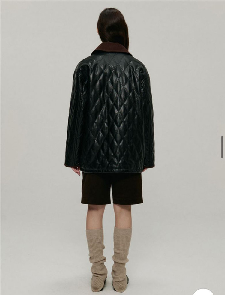 차정원 패딩 앳코너 페이크 레더 퀼팅 캐주얼 자켓 a.t.corner 이미지