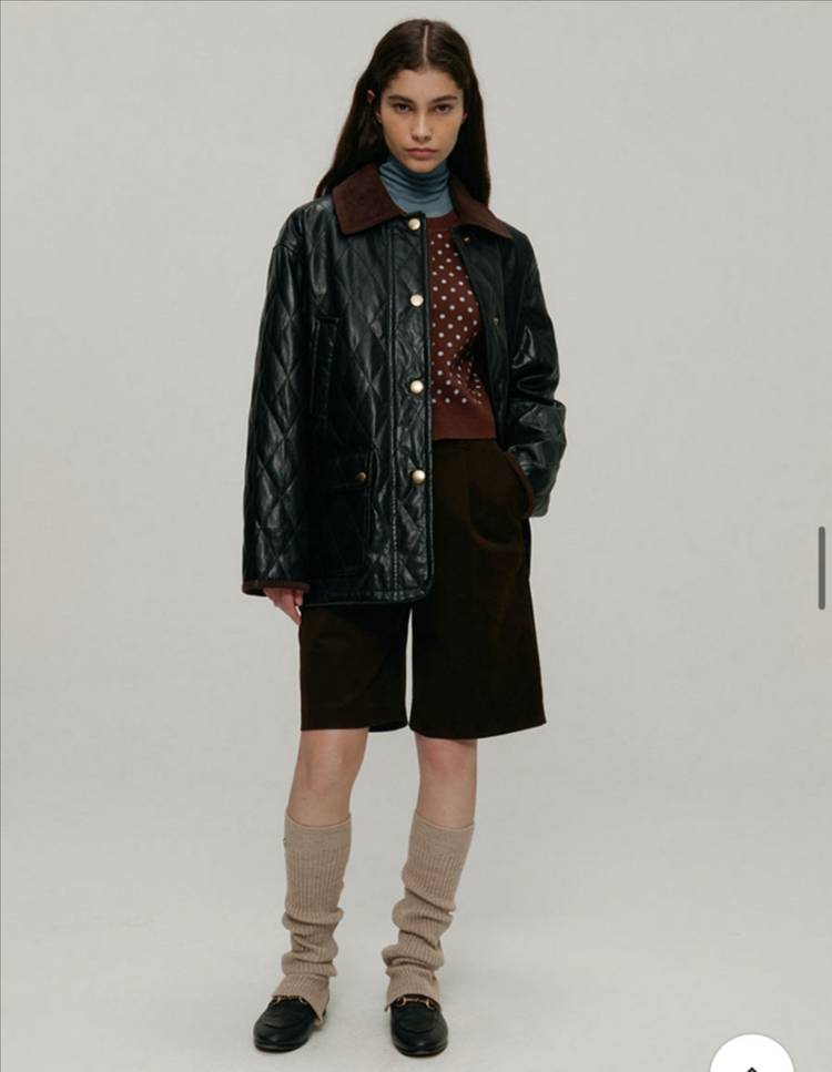 차정원 패딩 앳코너 페이크 레더 퀼팅 캐주얼 자켓 a.t.corner 이미지