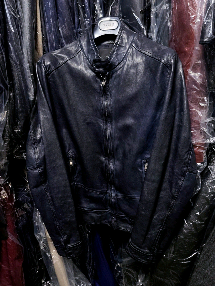 타임옴므 / TIME HOMME 이태리 양가죽 네이비 블루종 자켓 / 100--4