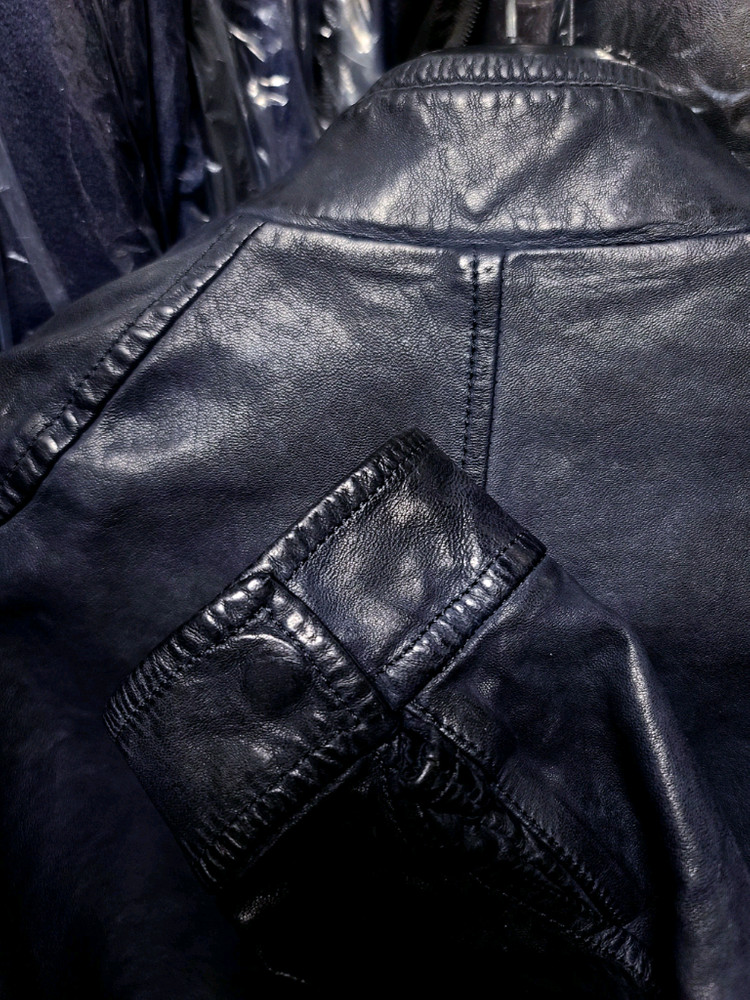 타임옴므 / TIME HOMME 이태리 양가죽 네이비 블루종 자켓 / 100--8