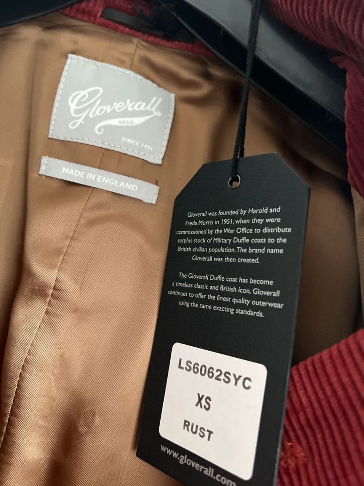 미사용 새제품 글로버올 코듀로이 코트 트렌치 풀렝스 xsMade in England. 하이엔드 이미지