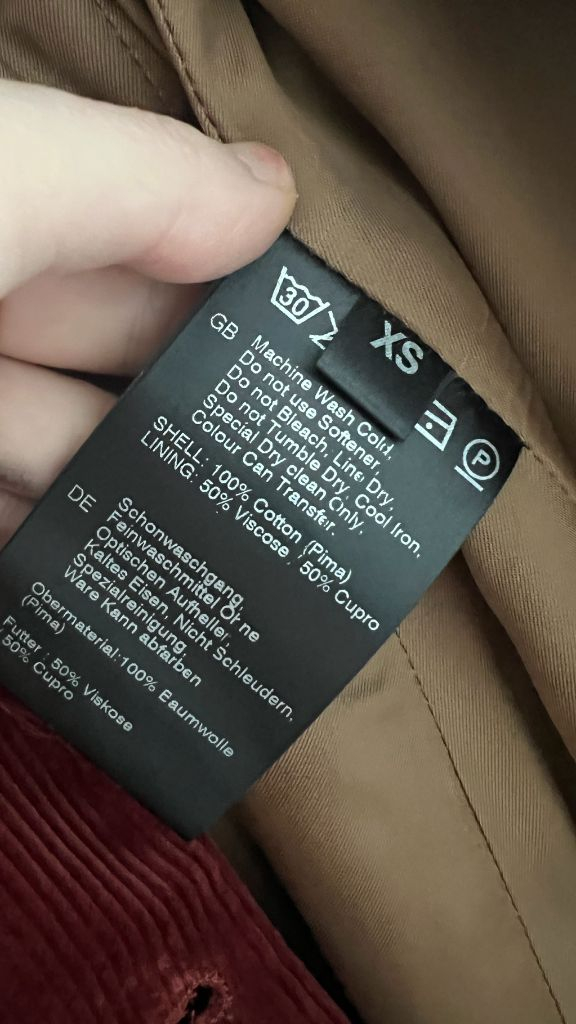 미사용 새제품 글로버올 코듀로이 코트 트렌치 풀렝스 xsMade in England. 하이엔드 이미지