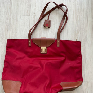 Tory Burch 토리버치 토트백 레드 숄더백 쇼퍼 보부상 가방 레더 트림38x42x14cm토리버치 레드 토트백입 이미지