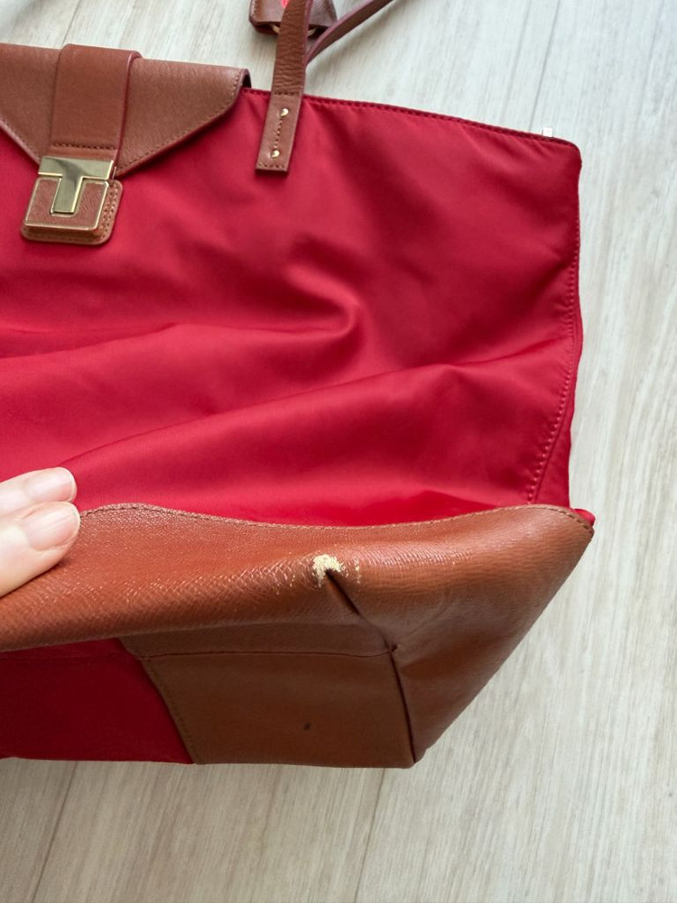 Tory Burch 토리버치 토트백 레드 숄더백 쇼퍼 보부상 가방 레더 트림38x42x14cm토리버치 레드 토트백입 이미지