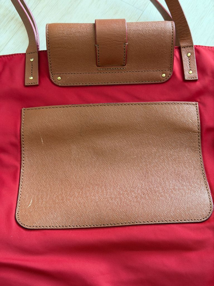 Tory Burch 토리버치 토트백 레드 숄더백 쇼퍼 보부상 가방 레더 트림38x42x14cm토리버치 레드 토트백입 이미지