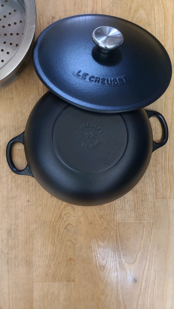 르쿠르제 꼬꼬데 무쇠 주물냄비+스티머~22cm--3