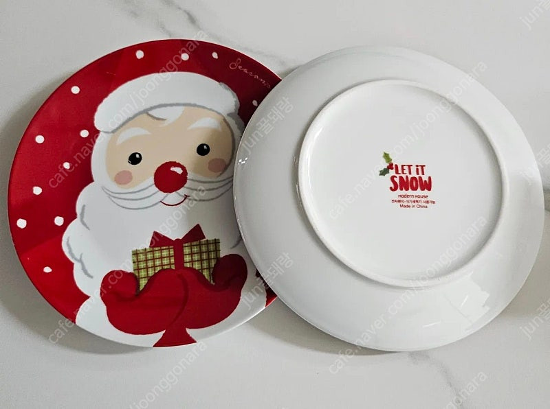 모던하우스 크리스마스 접시 컵 전자렌지 도자기컵 식기 #완전새거# 이미지