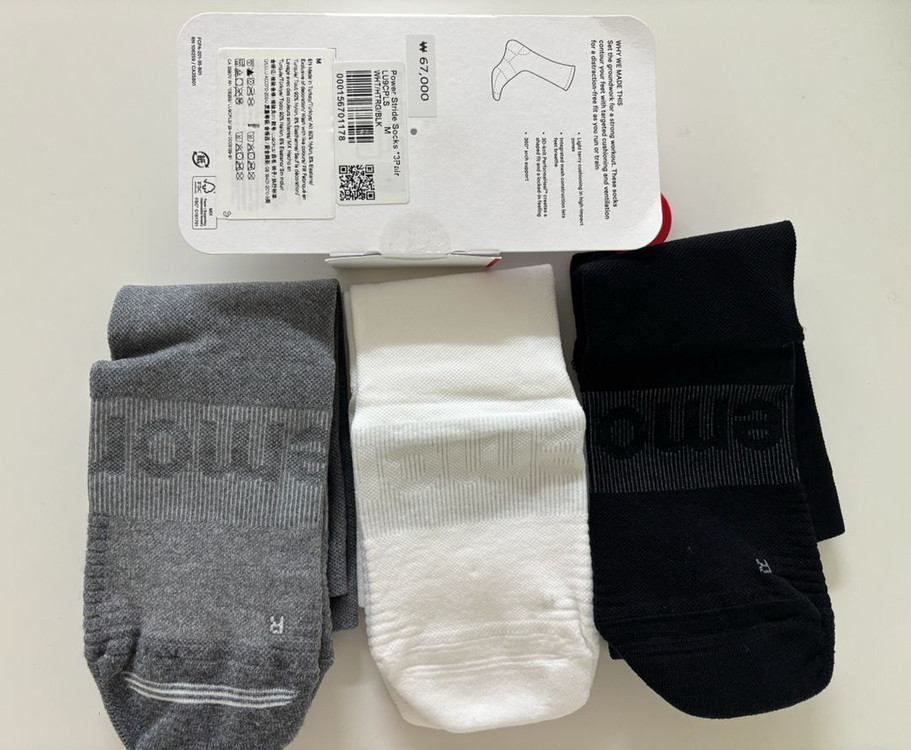 (새제품) 룰루레몬 여성 양말 3 세트--6