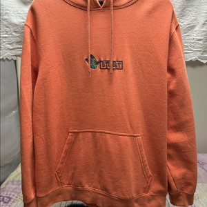 스투시 기모 후드티 주황색상 사이즈L팝니다