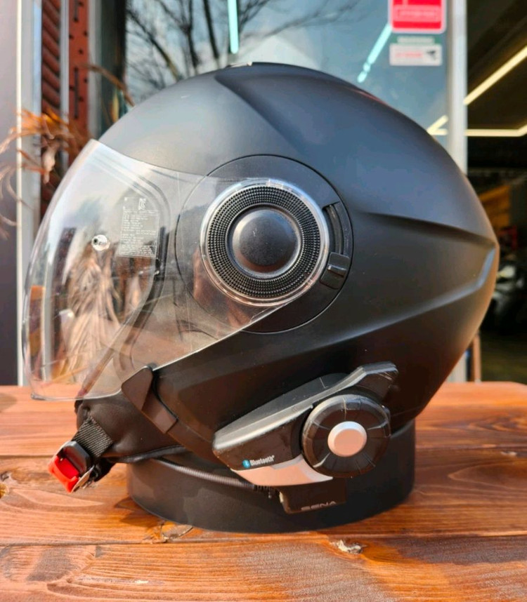 HJC 홍진 오픈페이스 i40 헬멧XL 무광 블랙 (선바이저) + 세나 20S evo 블루투스--3