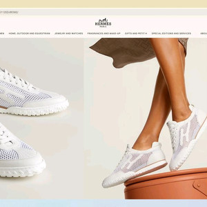 에르메스 JET 제트 스니커즈 크로켓 니트 레더 스니커즈