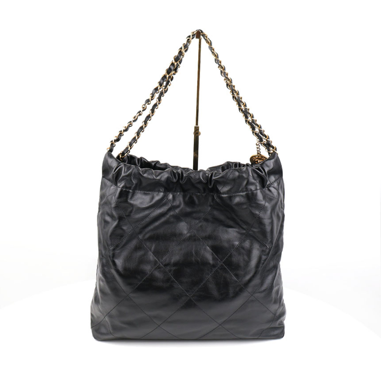 [중고명품다올] 샤넬 22백 미듐 숄더백 블랙 금장 카프스킨 AS3260--4