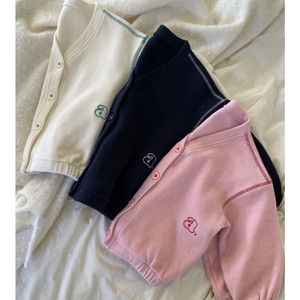 아베크미엘 알파벳자수가디건 네이비 XL