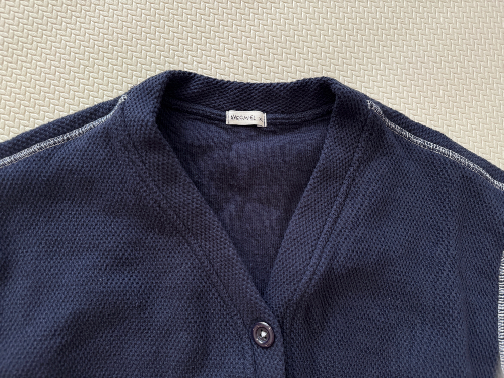 아베크미엘 알파벳자수가디건 네이비 XL--3