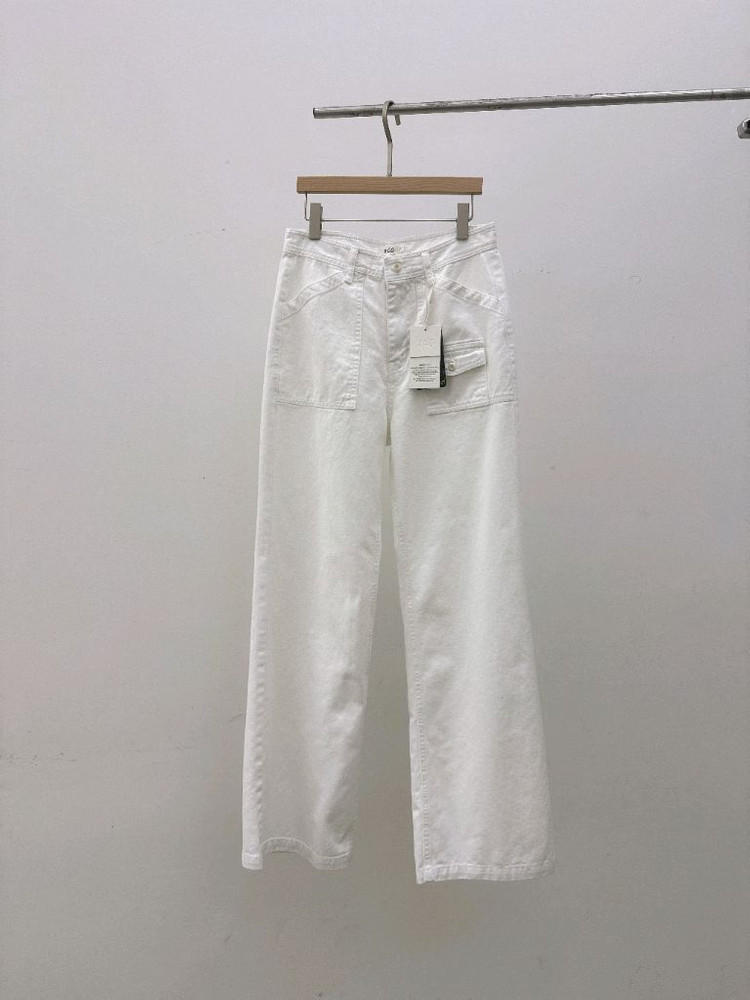 포켓 화이트 팬츠(새상품)--1