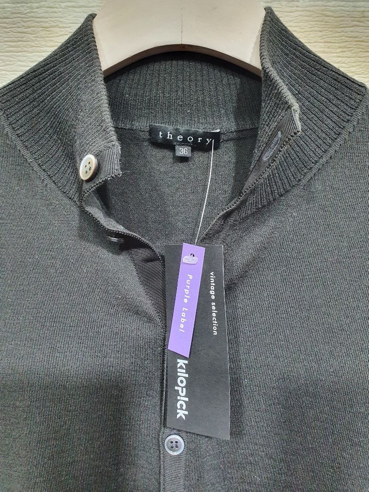 택부착 띠어리 정품 100%울 반넥 니트 가디건~55반--5