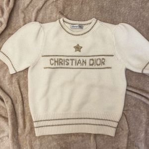 디올 아이보리 반팔 니트