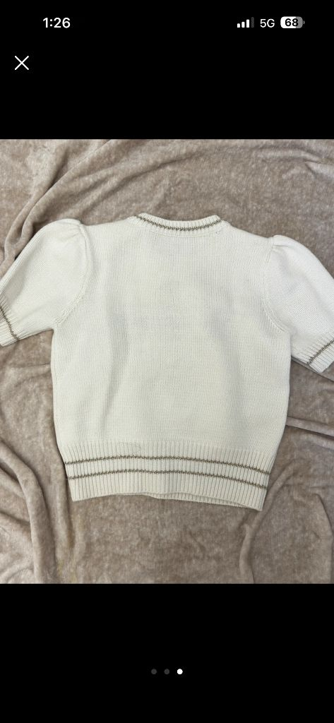 디올 아이보리 반팔 니트--2