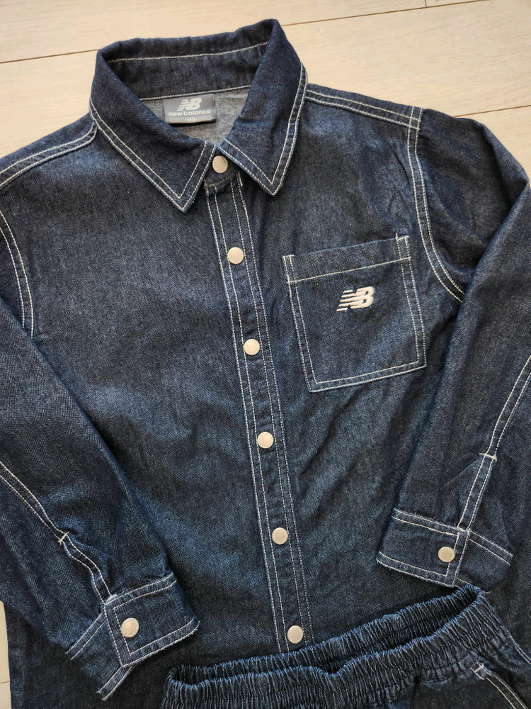 뉴발란스키즈 데님 자켓/데님 파라슈트 팬츠--1