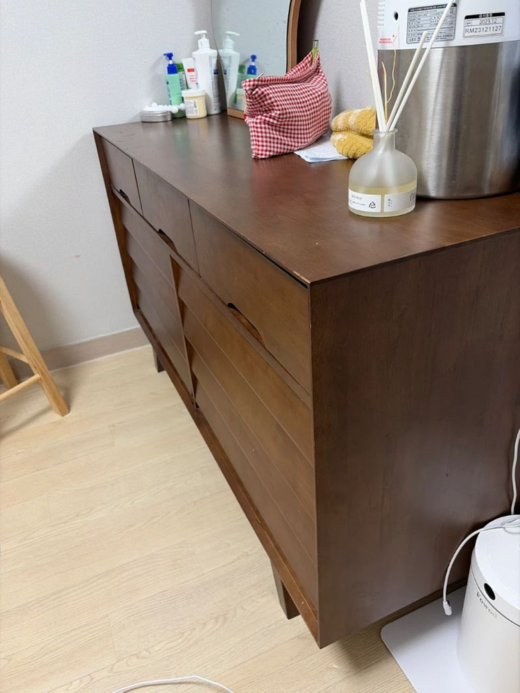 원목 3단 와이드 서랍장 이미지