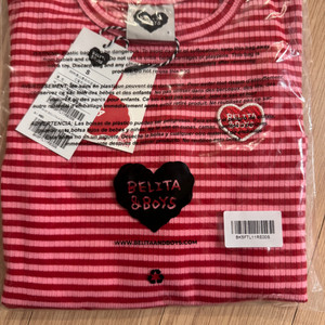 벨리타앤보이즈 스트라이프 립 티셔츠 S 90 반택포