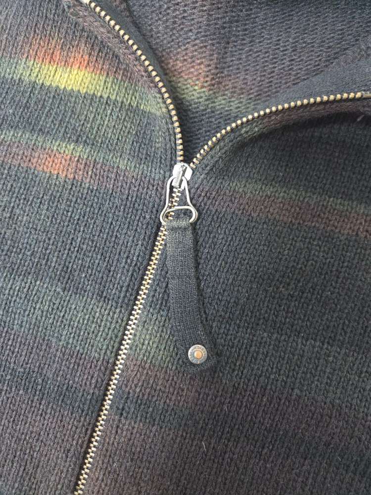 디젤 그라데이션 울혼방 니트 후드지업 블랙(L)--6