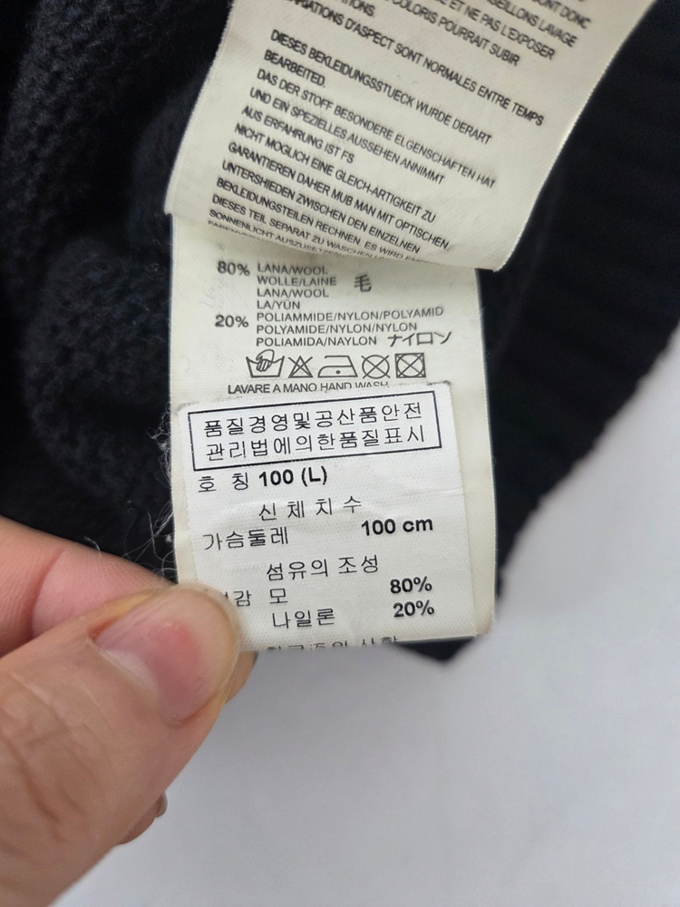 디젤 그라데이션 울혼방 니트 후드지업 블랙(L)--9