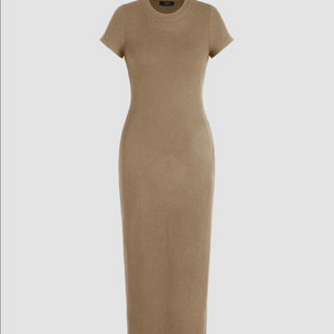 (새상품)CIDER라운드넥 니트 스판 미디 원피스(블랙, 베이지)