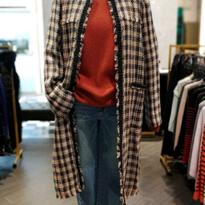 새상품/시슬리 태슬 트위드 코트42