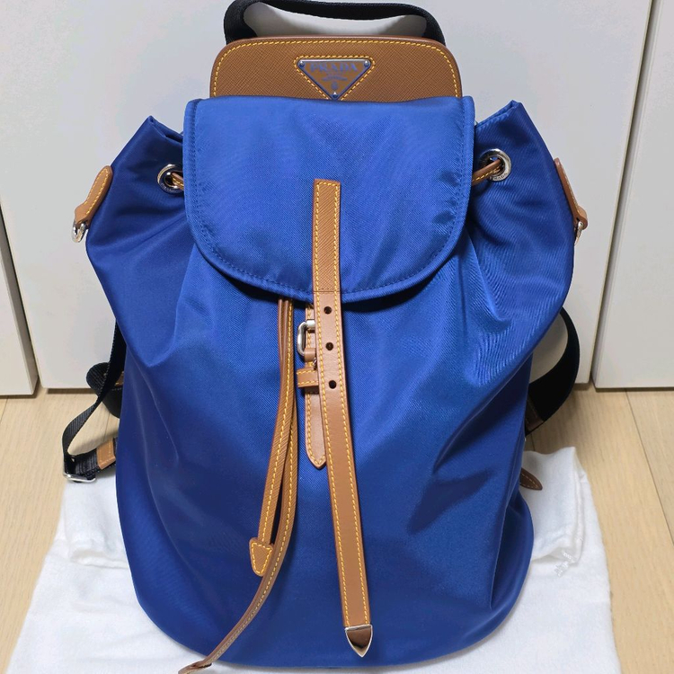 프라다 정품 삼각로고 나일론 사피아노 백팩--3