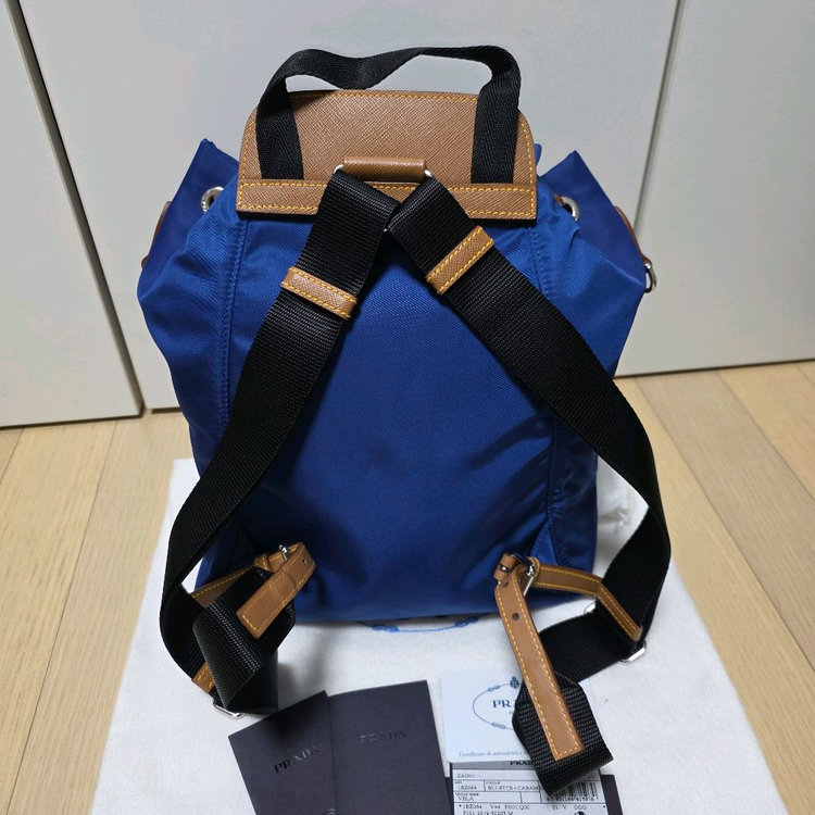 프라다 정품 삼각로고 나일론 사피아노 백팩--5