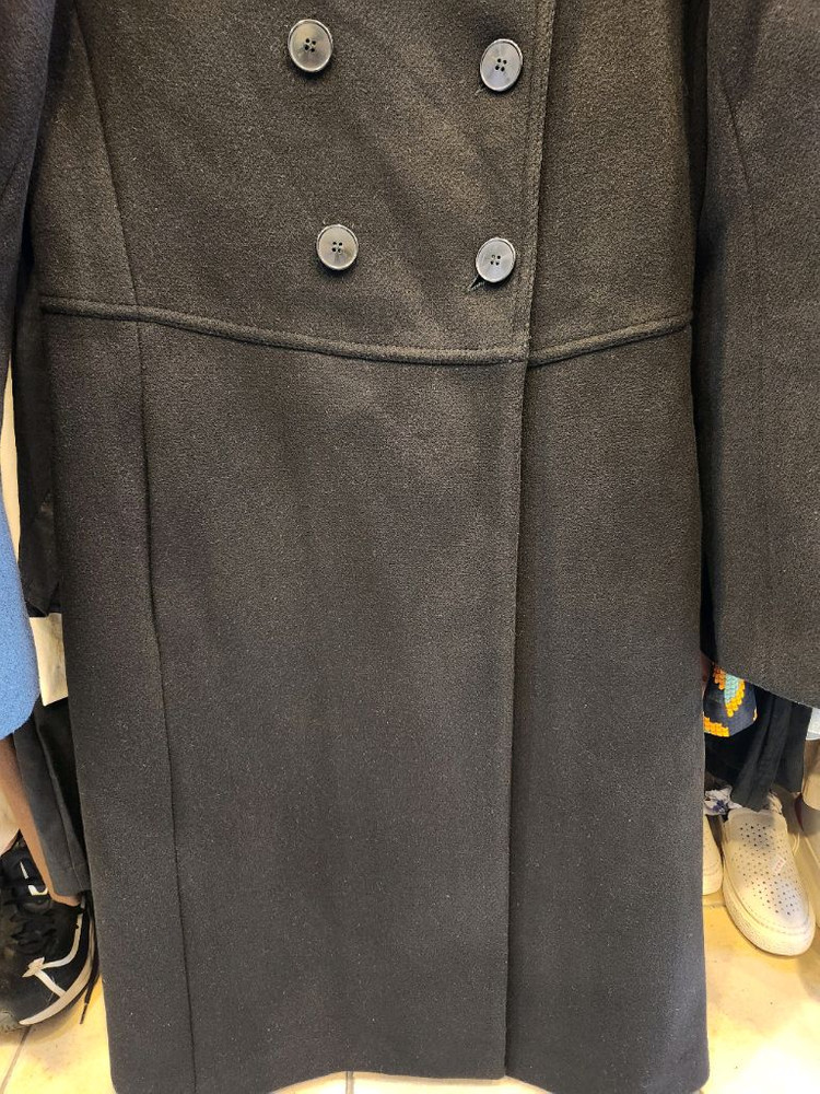 산드로 블랙 더블코트--2