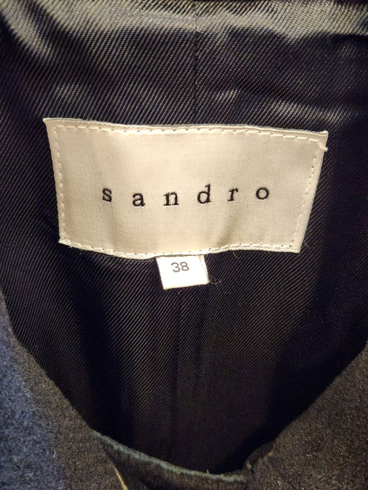 산드로 블랙 더블코트--3