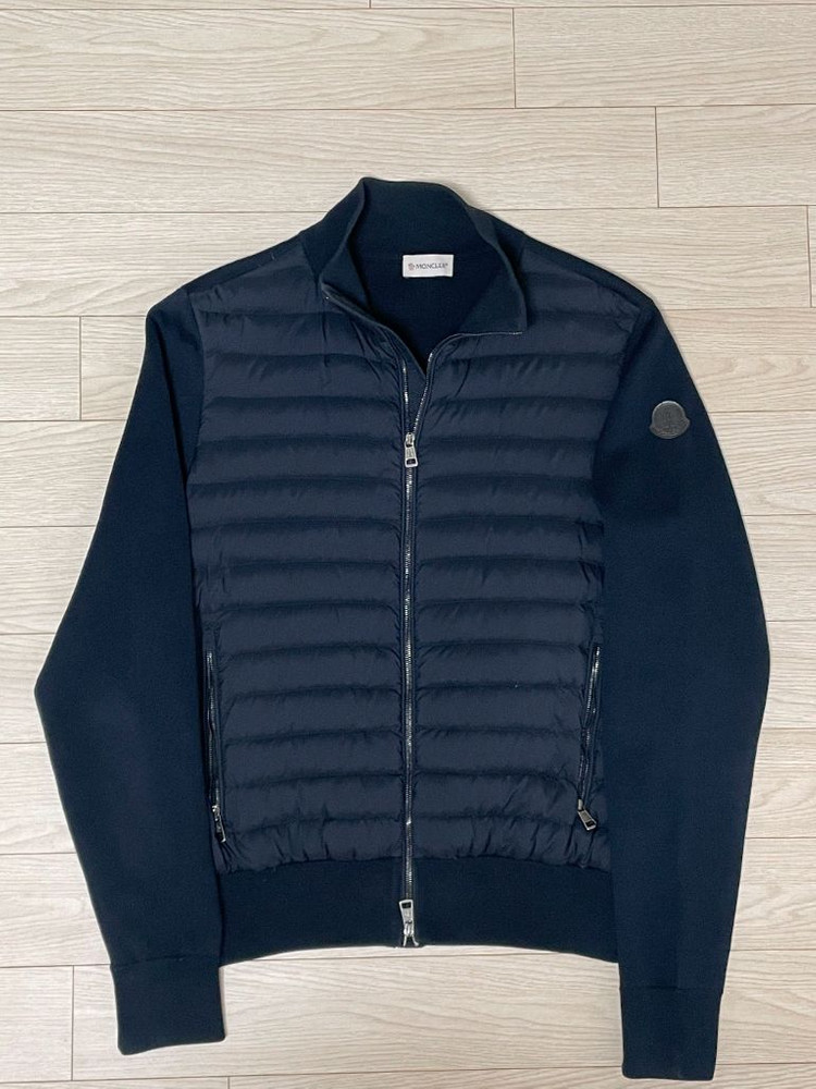 [ M ] 몽클레어 니트패딩 김현우 니트패딩 트리콧 블랙 와펜 이미지