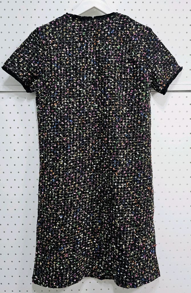 망고 블랙 트위드 리본 반팔 원피스 미니원피스 이미지