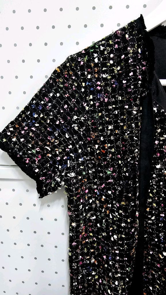 망고 블랙 트위드 리본 반팔 원피스 미니원피스 이미지