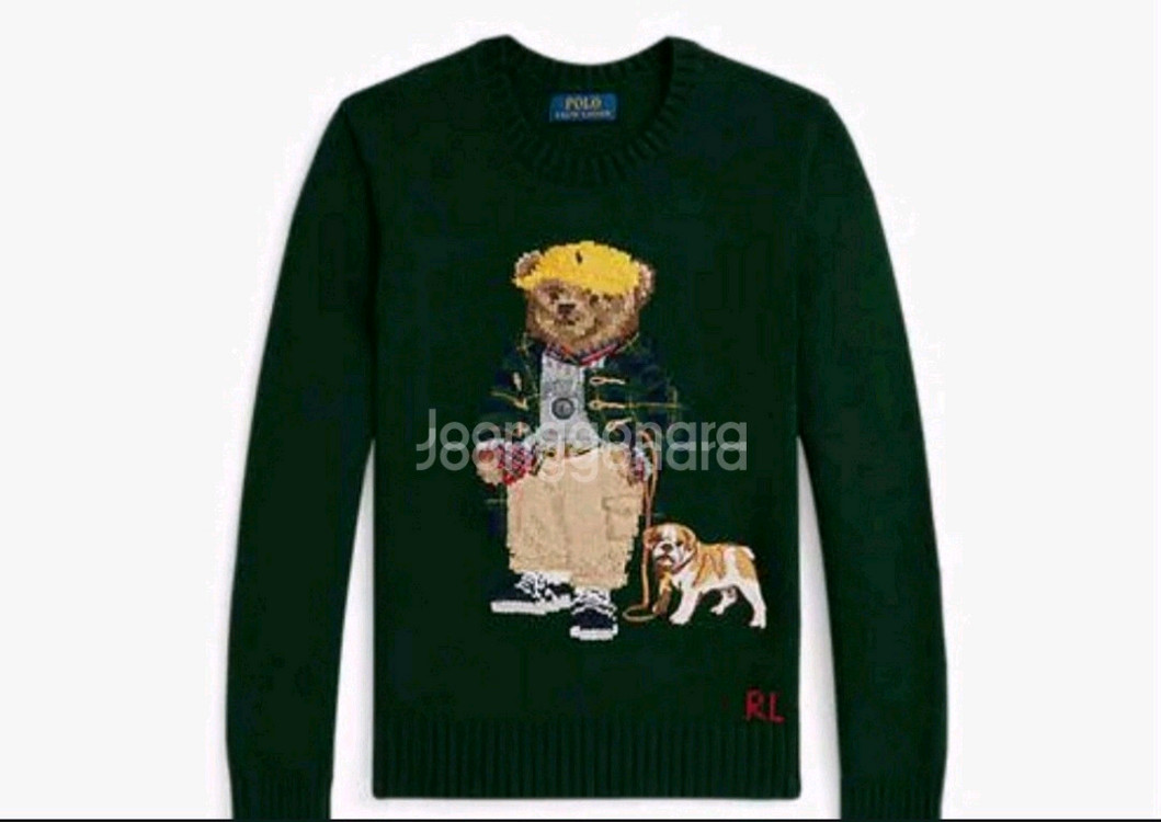 폴로 랄프로렌 키즈 보이즈라인 베어 스웨터 그린 XL 새상품 이미지