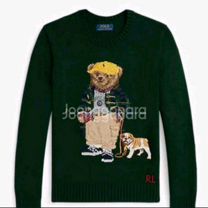 폴로 랄프로렌 키즈 보이즈라인 베어 스웨터 그린 XL 새상품 이미지