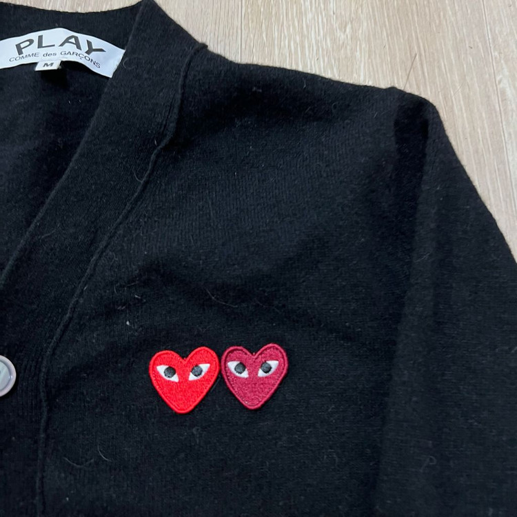 꼼데가르송 여성 더블하트 크롭 탑 가디건 M/95--2