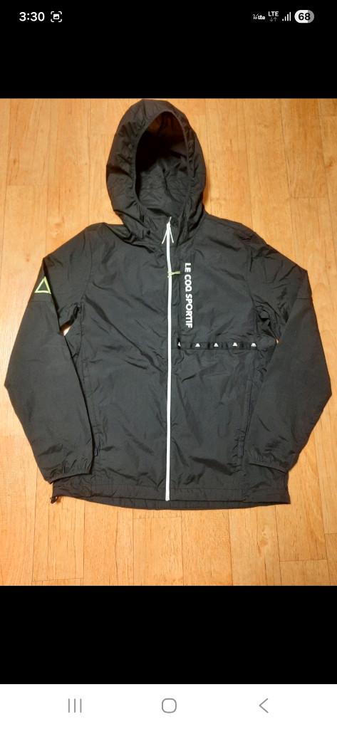 (정품새옷수준)르꼬끄 스포르티브 얇은 냉감용 바람막이 후드 블랙 자켓, 95--1