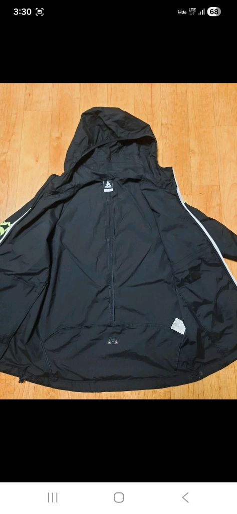 (정품새옷수준)르꼬끄 스포르티브 얇은 냉감용 바람막이 후드 블랙 자켓, 95--4