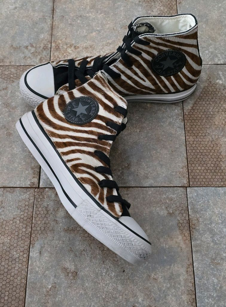 (235)컨버스 척테일러 올스타 지브라 송치 하이 스니커즈 운동화--4
